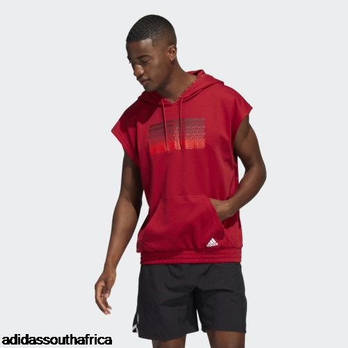 Donovan Mitchell Short Sleeve Hoodie Victory Red Adidas South Africa