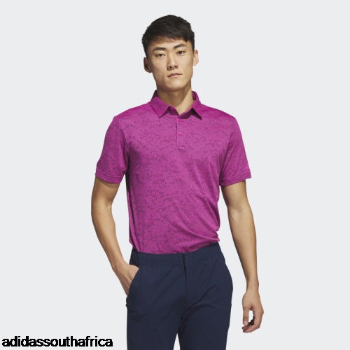 Fuchsia Textured Jacquard Golf Polo Shirt Adidas South Africa