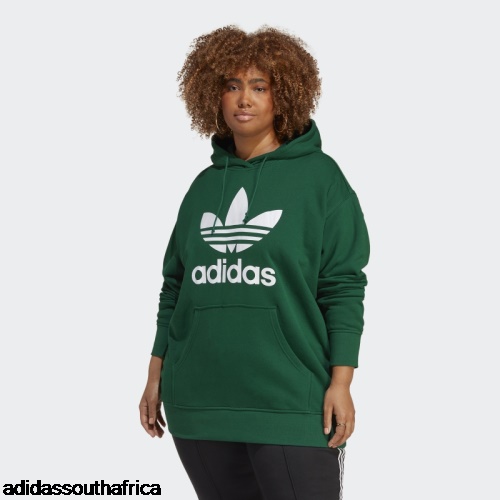 Dark Green Trefoil Hoodie (Plus Size) Adidas South Africa