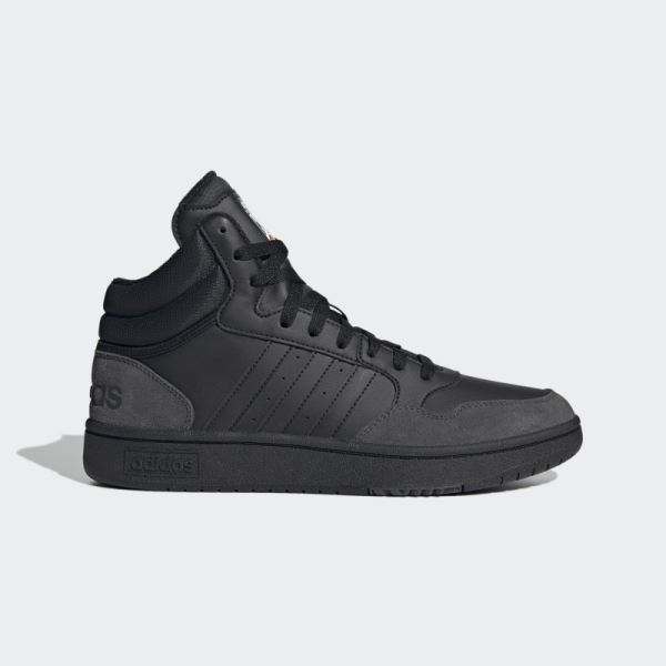 Adidas Black Hoops 3.0 Mid Lifestyle Basketball Classic Vintage Shoes