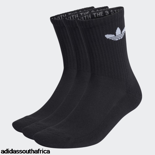 Fashion Cushioned Trefoil Mid-Cut Crew Socks 3 Pairs White Adidas South Africa