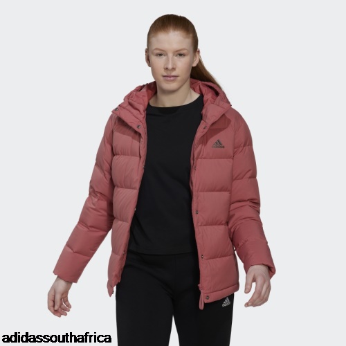 Helionic Hooded Down Jacket Red Adidas South Africa