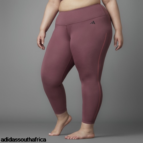 Burgundy Authentic Balance Yoga 7/8 Leggings (Plus Size) Adidas Adidas South Africa