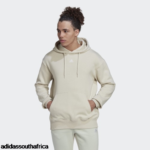 Essentials FeelVivid Cotton Fleece Drop Shoulder Hoodie Aluminium Adidas South Africa