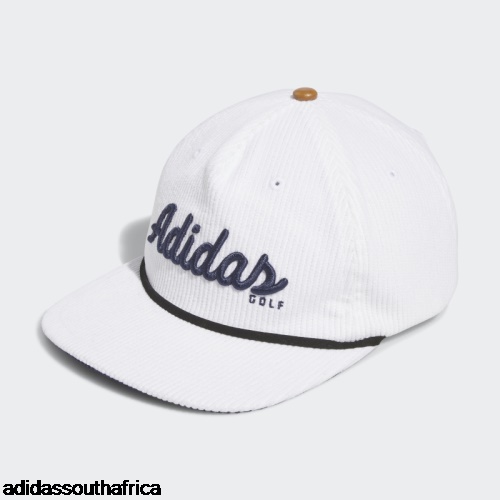 White Corduroy Leather Five-Panel Rope Cap Adidas South Africa