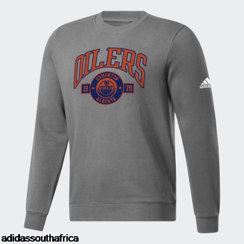 Grey Oilers Fleece Crew Sweatshirt Adidas Adidas South Africa