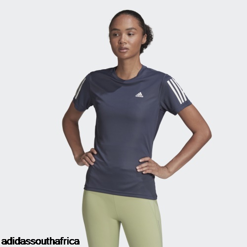 Navy Own the Run Tee Adidas South Africa