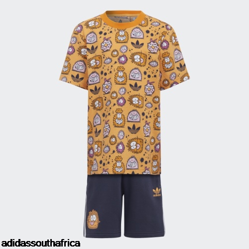 Hazy Orange x Kevin Lyons Shorts and Tee Set Fashion Adidas South Africa