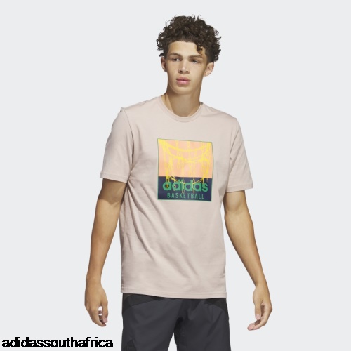 Taupe Chain Net Basketball Graphic Tee Adidas South Africa