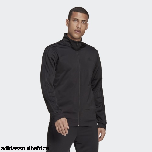 Black Essentials Warm-Up 3-Stripes Track Jacket Adidas Adidas South Africa