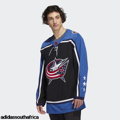 Blue Jackets Authentic Reverse Retro Wordmark Jersey Black Adidas Adidas South Africa