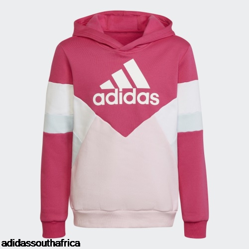 Real Magenta Colorblock Fleece Hoodie Adidas Adidas South Africa