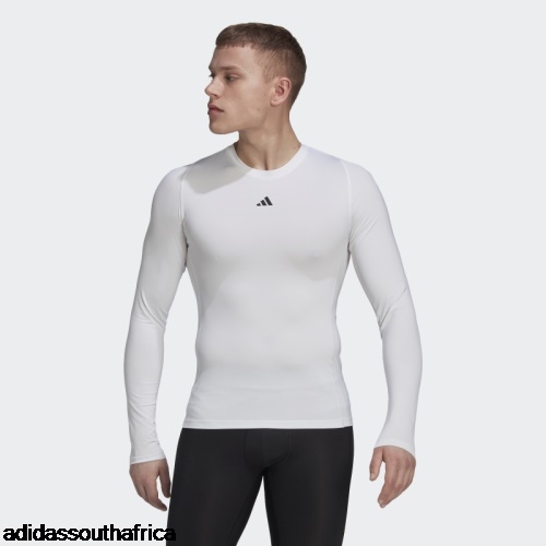 Techfit Training Long Sleeve Tee White Adidas South Africa