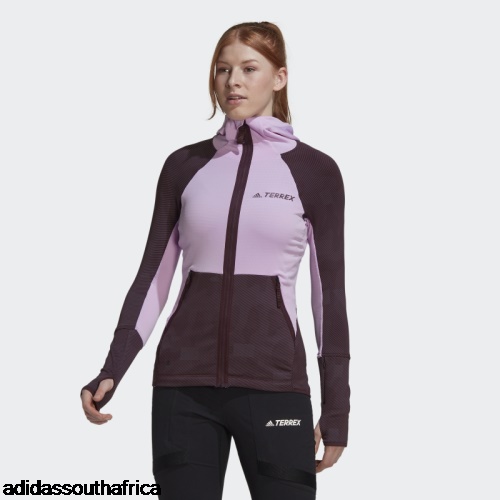 TERREX Tech Fleece Hooded Hiking Fleece Jacket Lilac Adidas South Africa