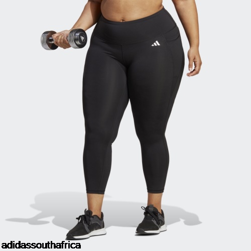 Optime Stash Pocket Training 7/8 Leggings (Plus Size) Black Adidas South Africa