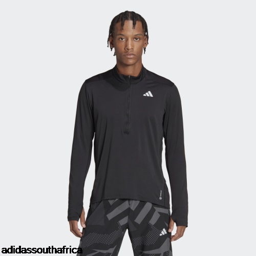 Black Own the Run 1/2-Zip Tee Adidas South Africa