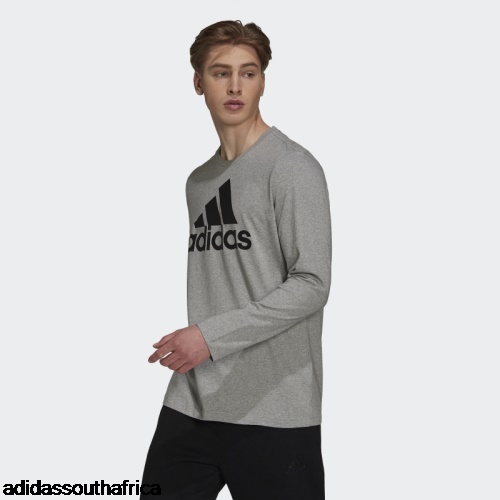 Medium Grey Essentials Long Sleeve Tee Adidas Adidas South Africa