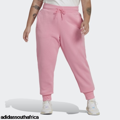 Pink Adicolor Essentials Fleece Slim Joggers (Plus Size) Adidas South Africa