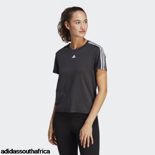 Black AEROREADY Train Essentials 3-Stripes Tee Adidas South Africa