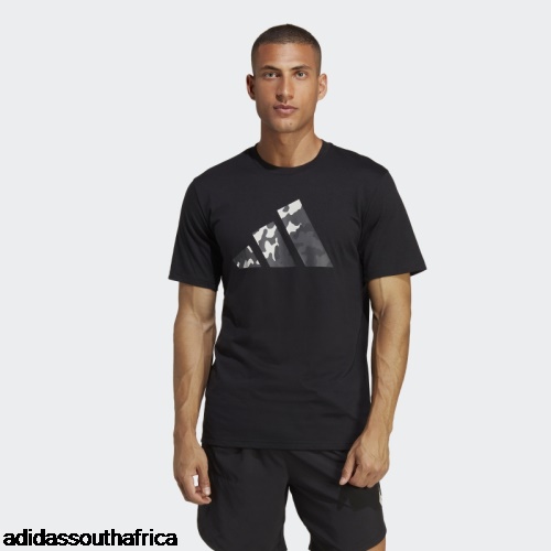 Train Essentials Seasonal Logo Training Tee Black Adidas South Africa