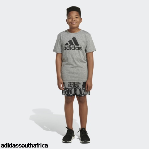 Black Back to Nature Allover Print Shorts Adidas South Africa