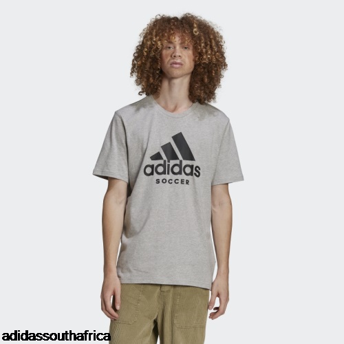 Soccer Logo Tee Medium Grey Adidas South Africa