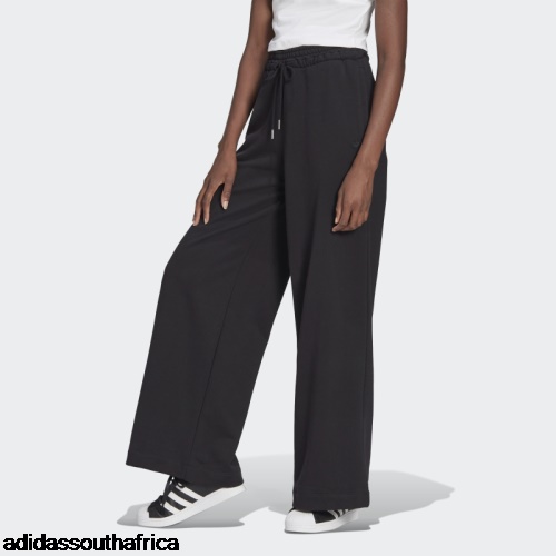 Adicolor Wide Leg Joggers Black Adidas South Africa