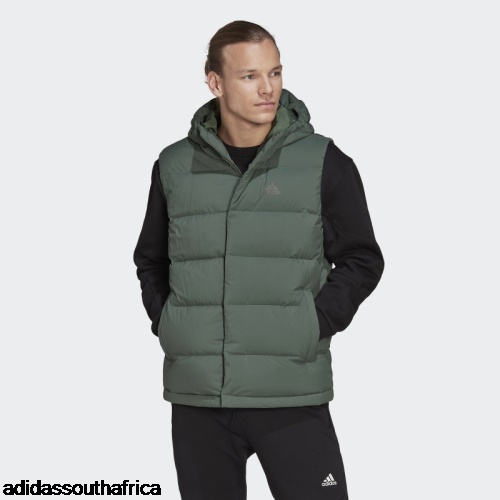 Helionic Hooded Down Vest Green Oxide Adidas South Africa