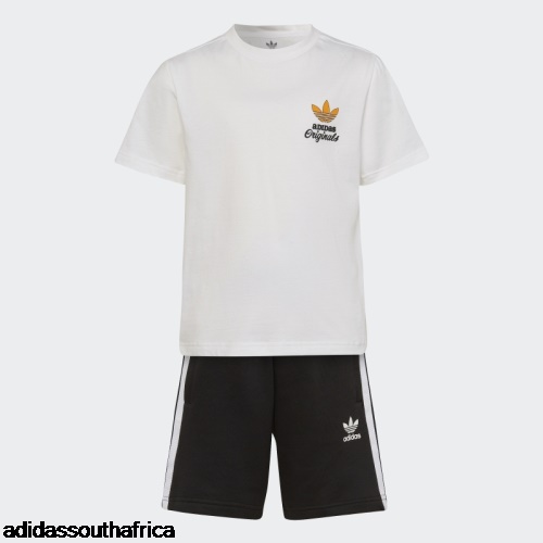 Trefoil Shorts and Tee Set White Adidas South Africa