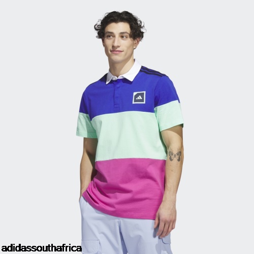 Adicross Block Golf Polo Shirt Blue Adidas Adidas South Africa