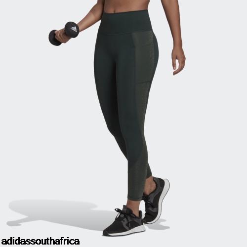 Green Optime Training Shiny Full Length Leggings Adidas Adidas South Africa