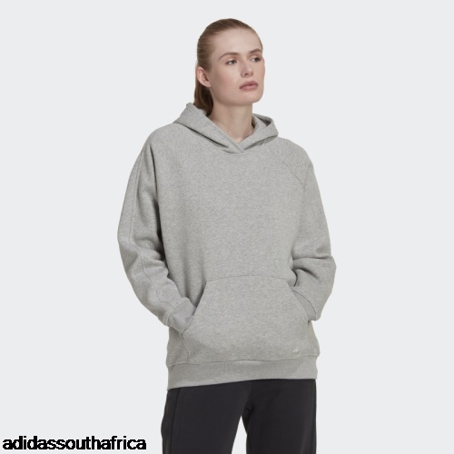 Medium Grey ALL SZN Fleece Boyfriend Hoodie Adidas South Africa