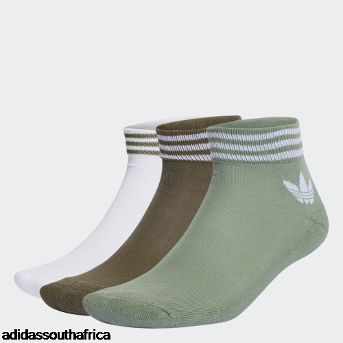 Silver Green TREFOIL ANKLE SOCKS - 3 PAIRS Adidas Adidas South Africa