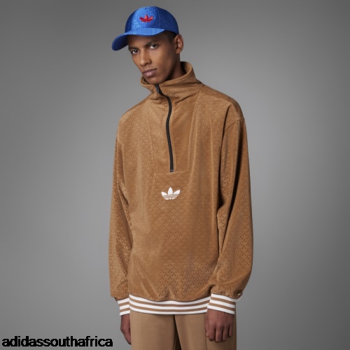 Adicolor 70s Funnel Velour Top Brown Desert Adidas South Africa