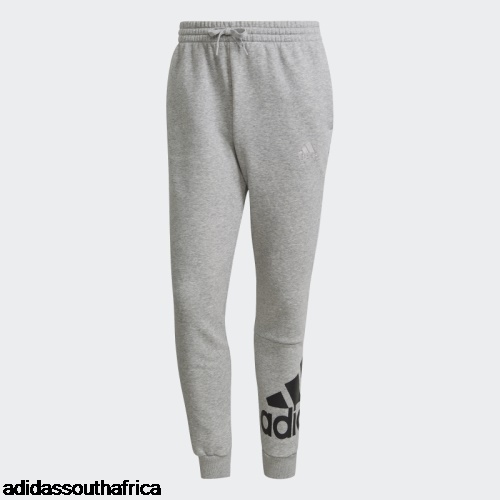 Essentials Fleece Tapered Cuff Logo Pants Medium Grey Adidas South Africa