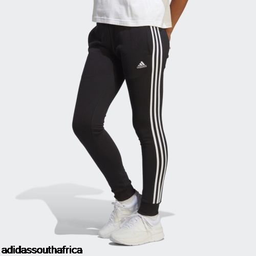 Essentials 3-Stripes French Terry Cuffed Pants Black Adidas Adidas South Africa