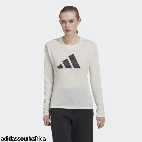 Future Icons Winners 3.0 Long Sleeve Tee White Melange Adidas South Africa