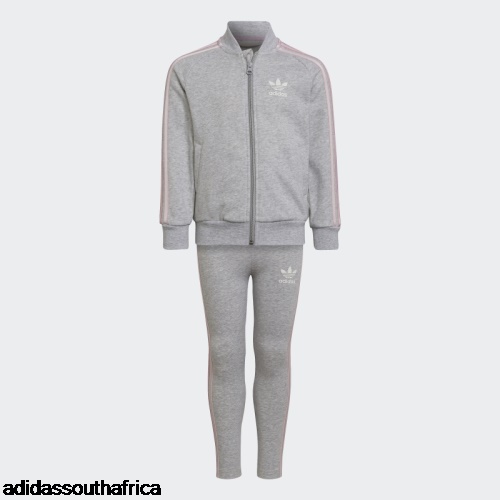 Light Grey Heather 3-Stripes Track Suit Adidas South Africa