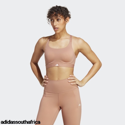 Clay Tailored Impact Luxe Training High-Support Bra Adidas South Africa