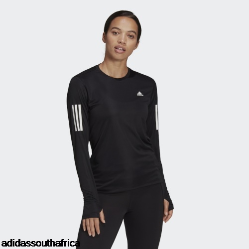 Black Own the Run Long-Sleeve Top Adidas Adidas South Africa