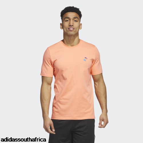 Lil Stripe Spring Break Graphic Short Sleeve Basketball Tee Coral Adidas South Africa