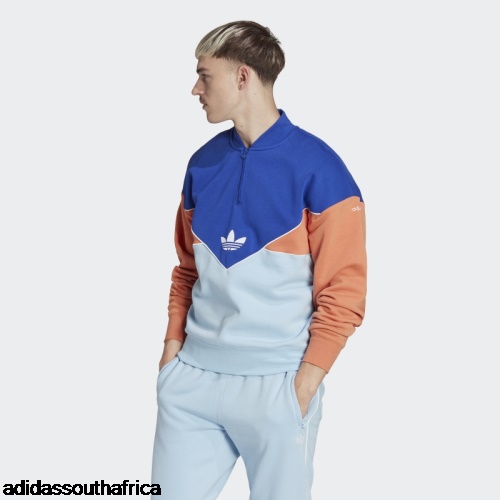 Adicolor Seasonal Archive Half-Zip Crew Sweatshirt Blue Adidas South Africa