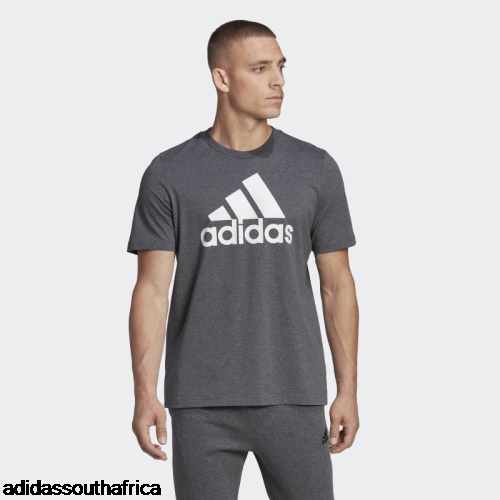 Essentials Big Logo Tee Dark Grey Heather Adidas Adidas South Africa