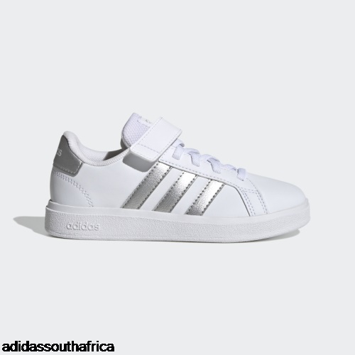 White Grand Court Elastic Lace and Top Strap Shoes Adidas Adidas Shoes South Africa