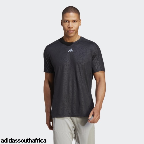 Black Workout PU Print Tee Adidas Adidas South Africa