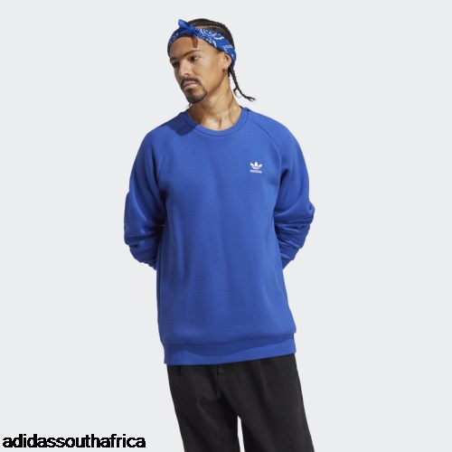 Blue Trefoil Essentials Crewneck Sweatshirt Adidas Adidas South Africa