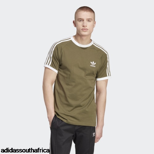 Olive Adicolor Classics 3-Stripes Tee Adidas South Africa