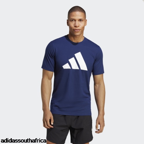 Dark Blue Train Essentials Feelready Logo Training Tee Adidas Adidas South Africa