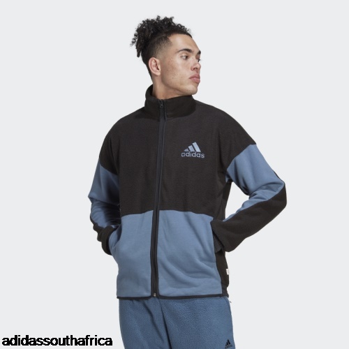 Colorblock Sherpa Fleece Track Top Black Adidas South Africa