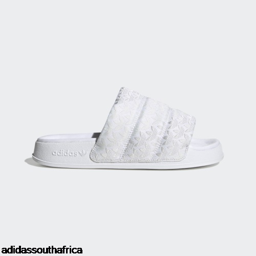 White Adilette Essential Slides Adidas Shoes South Africa